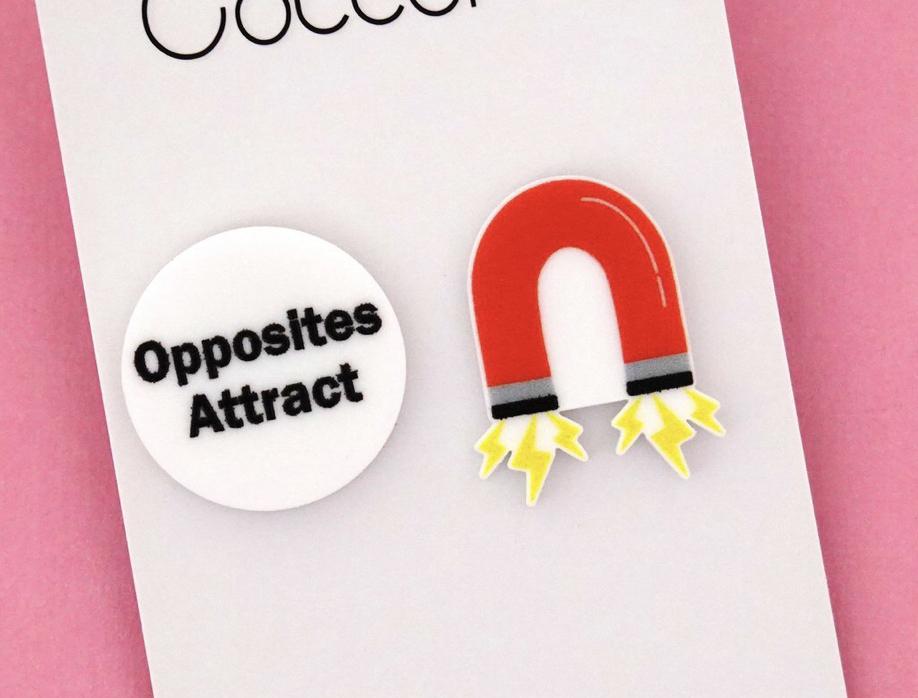 Stud earrings opposites attract