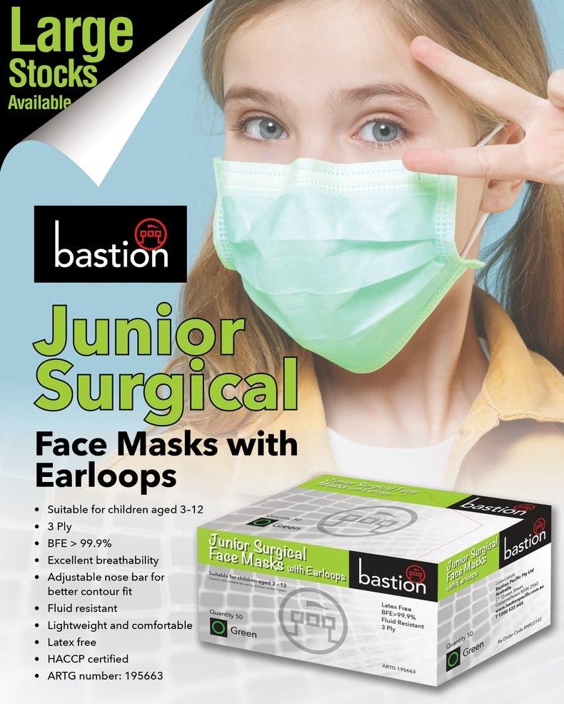 Face mask w/earloops Junior 3-12 age 1pk